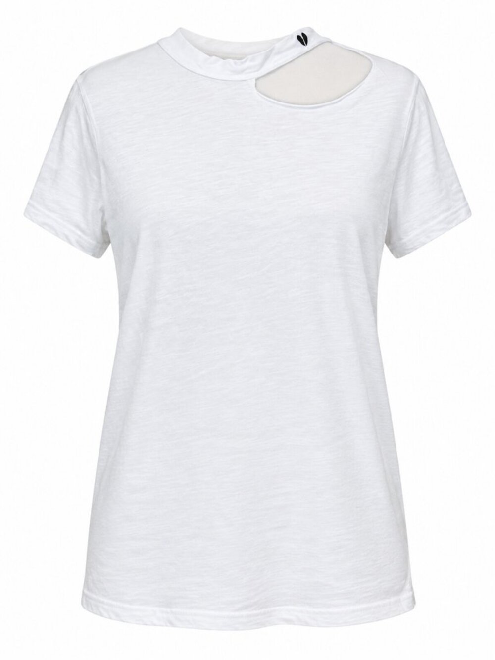LNA White Cotton Cut Out Neckline Tee XS